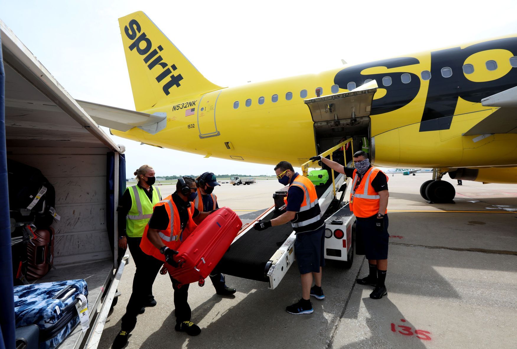 Spirit celebrates first STL departure with water cannon salute